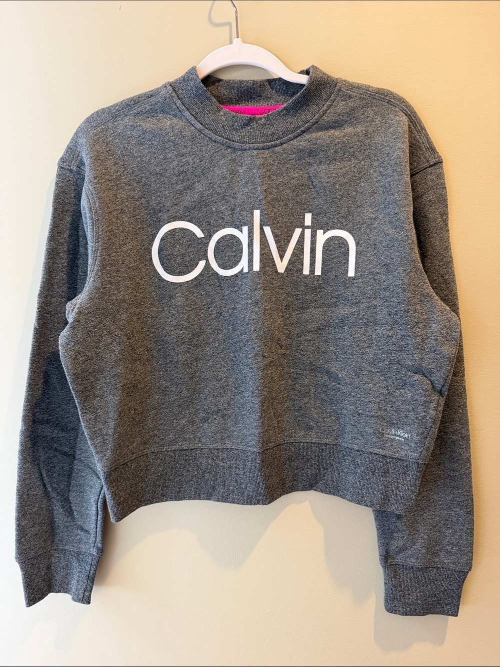 Calvin Klein Performance Logo Crewneck Sweatshirt in Grey, Size M NWT